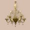 Lámpara de araña veneciana grande de cristal de Murano de Venini, años 50, Imagen 1