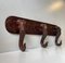 Hand-Carved Elephant Coat or Towel Rack in Dark Wood, 1930s 2