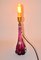 Lampe de Bureau Violette en Cristal Transparent de Val Saint Lambert 6