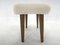 Tabouret Mid-Century en Tissu de Mouton, 1970s 5