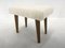 Tabouret Mid-Century en Tissu de Mouton, 1970s 3