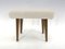 Tabouret Mid-Century en Tissu de Mouton, 1970s 2