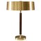 Swedish Mid-Century Table Lamp in Brass and Wood by Boréns, 1960s 1