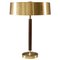 Swedish Mid-Century Table Lamp in Brass and Wood by Boréns, 1960s, Image 1