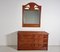 Walnut Dresser with Matching Mirror, Italy, 1970s, Set of 2 2