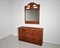 Walnut Dresser with Matching Mirror, Italy, 1970s, Set of 2 1