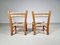 Französische rustikale Stühle aus Ulmenholz & Stroh von Charlotte Perriand, 1960er, 2er Set 5