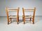 French Rustic Chairs in Elm Wood & Straw by Charlotte Perriand, 1960s, Set of 2 5