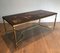 Coffee Table in Brass with Lacquered Tray from Maison Jansen, 1940s 2