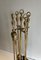 Brass Fireplace Tools on Stand, 1970s, Set of 5 3