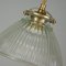 Late Art Deco French Glass Holophane Industrial Pendant Light, 1930s, Image 12