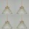 Late Art Deco French Glass Holophane Industrial Pendant Light, 1930s, Image 15