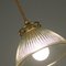 Late Art Deco French Glass Holophane Industrial Pendant Light, 1930s, Image 13