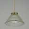 Late Art Deco French Glass Holophane Industrial Pendant Light, 1930s, Image 7