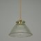 Late Art Deco French Glass Holophane Industrial Pendant Light, 1930s 5