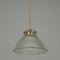 Late Art Deco French Glass Holophane Industrial Pendant Light, 1930s, Image 5