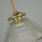 Late Art Deco French Glass Holophane Industrial Pendant Light, 1930s, Image 11