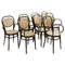 Model Nr. 15 Armchairs in Black Wood and Cane from Thonet, 1900s, Set of 8, Image 1