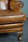 Club chair vintage con schienale alato in pelle di pecora, Immagine 9