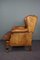 Club chair vintage con schienale alato in pelle di pecora, Immagine 3