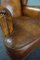 Club chair vintage con schienale alato in pelle di pecora, Immagine 13