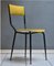 Vintage Chairs with Black Iron Structure and Ocher Yellow Fabric, 1960s, Set of 6 2