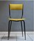 Vintage Chairs with Black Iron Structure and Ocher Yellow Fabric, 1960s, Set of 6 3
