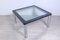 Steel and Black Enameled Wood Square Table, 1970s 2