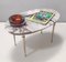 Vintage Oval Coffee Table with Brass Frame and Calacatta Viola Marble Top, Italy, 1950s, Image 4