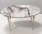 Vintage Oval Coffee Table with Brass Frame and Calacatta Viola Marble Top, Italy, 1950s 1