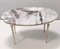 Vintage Oval Coffee Table with Brass Frame and Calacatta Viola Marble Top, Italy, 1950s, Image 1