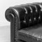 Vintage Black Leather Chesterfield Armchair, 1970s 5