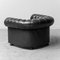 Schwarzer Vintage Chesterfield Ledersessel, 1970er 4