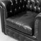 Vintage Black Leather Chesterfield Armchair, 1970s 7