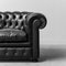 Vintage Black Leather Chesterfield Armchair, 1970s 2