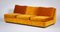 Vintage Sofa in Curry-Yellow Velour, 1950s, Image 1