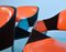 Orangefarbene Esszimmerstühle mit Chromgestell von Rudi Verelst für Novalux, 1960er, 6er Set 7