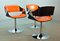 Orange Dining Chairs on Chrome Pedestal attributed to Rudi Verelst for Novalux, 1960s, Set of 6 6