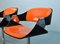 Orange Dining Chairs on Chrome Pedestal attributed to Rudi Verelst for Novalux, 1960s, Set of 6 10