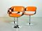 Orangefarbene Esszimmerstühle mit Chromgestell von Rudi Verelst für Novalux, 1960er, 6er Set 5