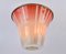 Italienische Deckenlampe aus pinkem Glas, 1950er 2