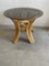 Mid-Century Modern Italian Table in Bamboo with Smoked Glass Top, 1970s 1