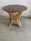 Mid-Century Modern Italian Table in Bamboo with Smoked Glass Top, 1970s, Image 1