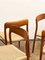 Mid-Century Danish Model 75 Chairs in Teak by Niels O. Møller for Jl Mollers Furniture Factory, 1950, Set of 4 12