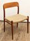 Mid-Century Danish Model 75 Chairs in Teak by Niels O. Møller for Jl Mollers Furniture Factory, 1950, Set of 2 7
