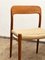 Mid-Century Danish Model 75 Chairs in Teak by Niels O. Møller for Jl Mollers Furniture Factory, 1950, Set of 2, Image 12