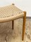 Mid-Century Danish Model 80A Stool in Oak with Paper Mesh by Niels O. Møller for Jl Mollers, 1950s, Image 9