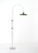 Italian Arched Floor Lamp in Chromed Steel with Green Shade and Marble Base, 1970s 9