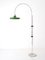 Italian Arched Floor Lamp in Chromed Steel with Green Shade and Marble Base, 1970s 7