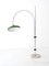 Italian Arched Floor Lamp in Chromed Steel with Green Shade and Marble Base, 1970s 4